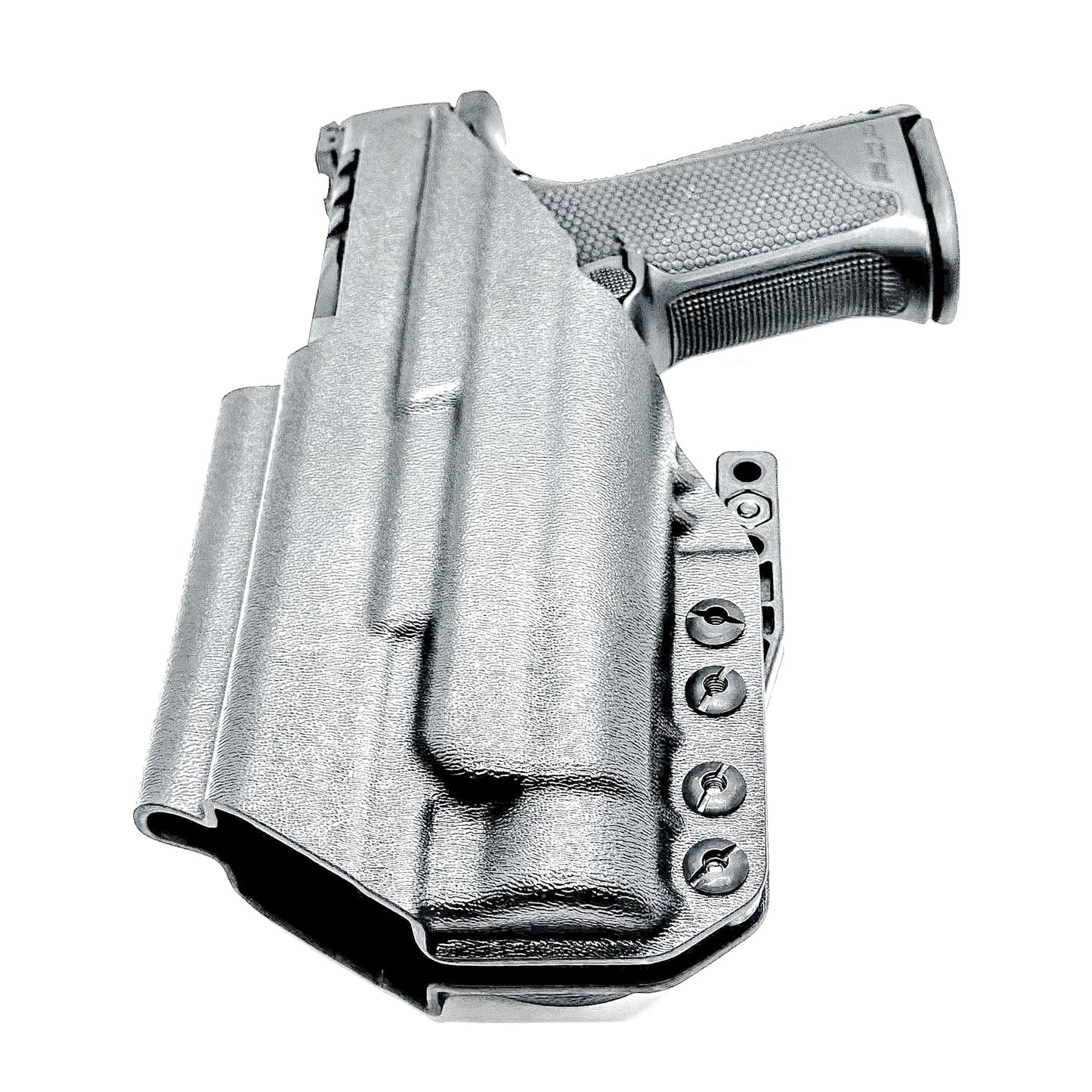 Inside Waistband Holster for the PDP 4" with the TLR-1 HL light shown in black with a DCC monoblock and a modwing.