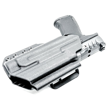 Black Outside Waistband OWB Holster for the Walther PDP 4" with TLR-1 HL light and 4Bros 1.5" Belt Slide.