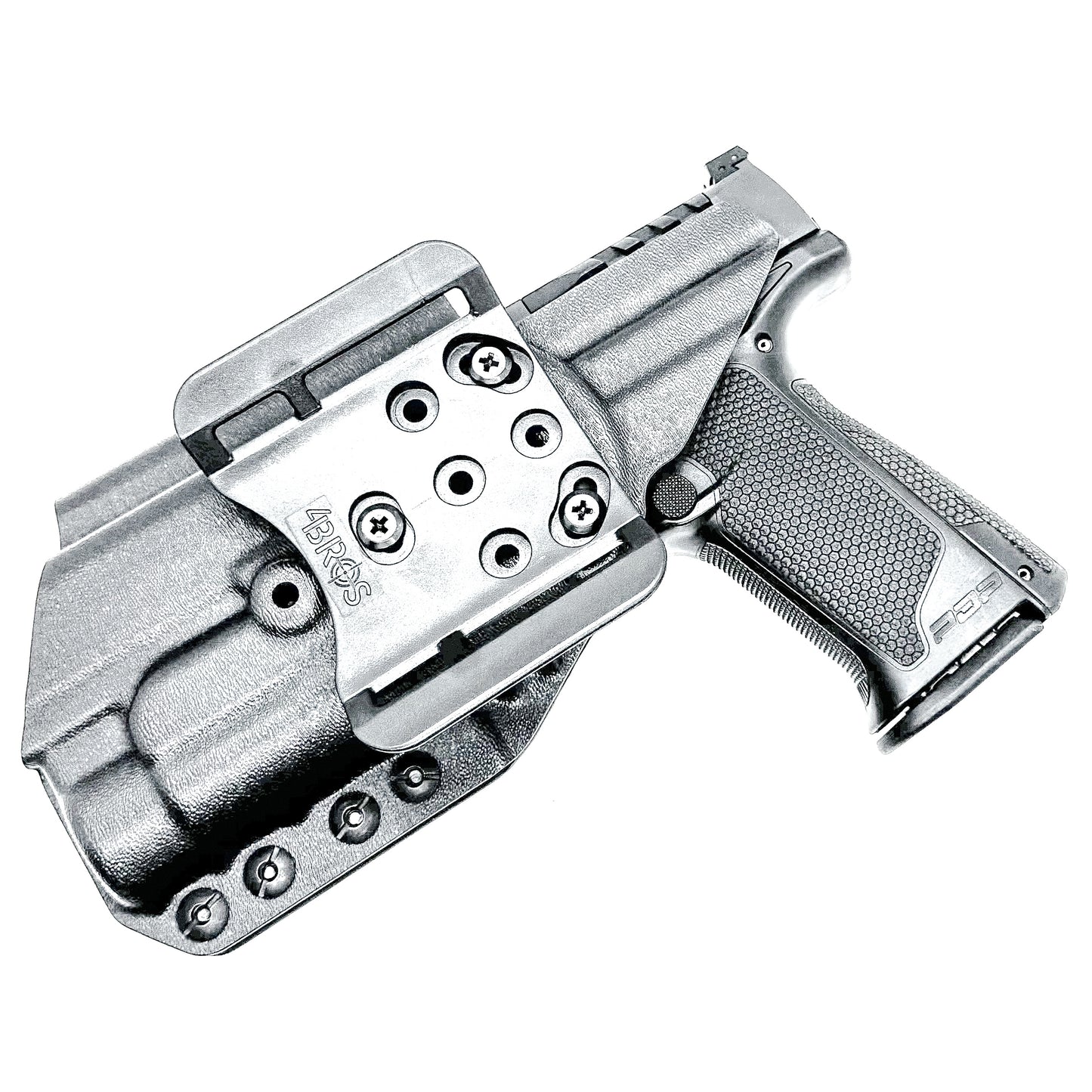 Black Outside Waistband OWB Holster for the Walther PDP 4" with TLR-1 HL light and 4Bros 1.5" Belt Slide.