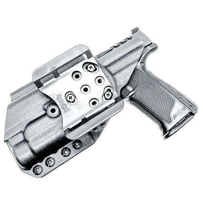 Black Outside Waistband OWB Holster for the Walther PDP 4" with TLR-1 HL light and 4Bros 1.5" Belt Slide.