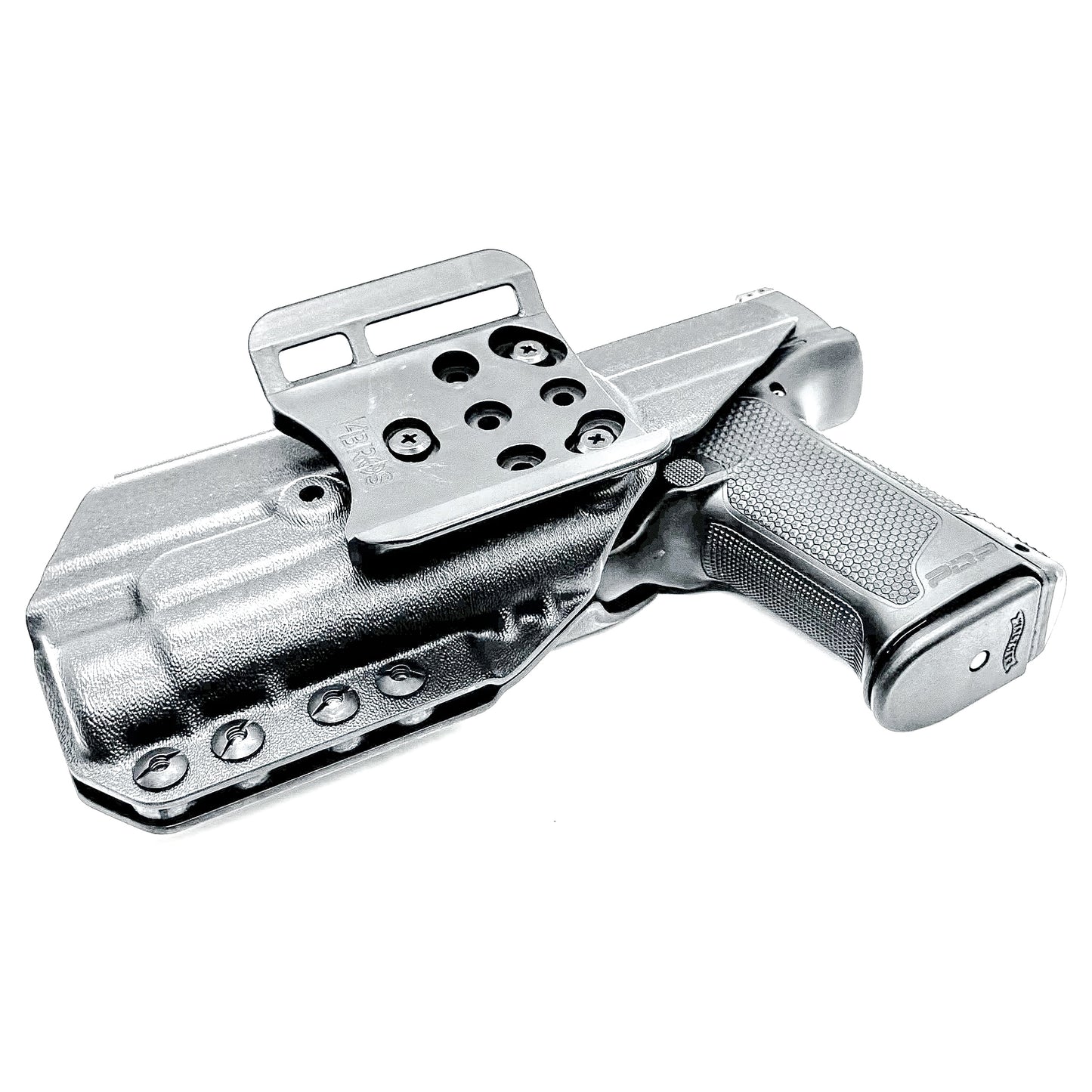 Black Outside Waistband OWB Holster for the Walther PDP 4" with TLR-1 HL light and 4Bros 1.5" Belt Slide.