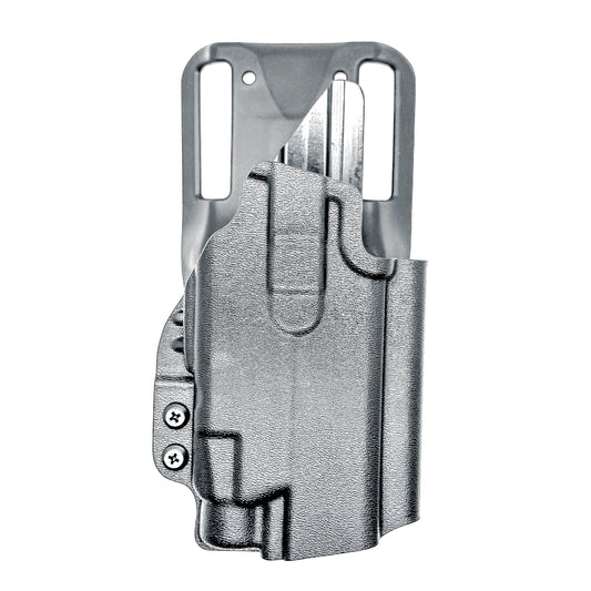 Black Outside Waistband Walther PDP 4" pistol & Streamlight TLR-7 HL-X, X, & A, Duty & Competition Style Kydex Holster with Duty Drop attachment.