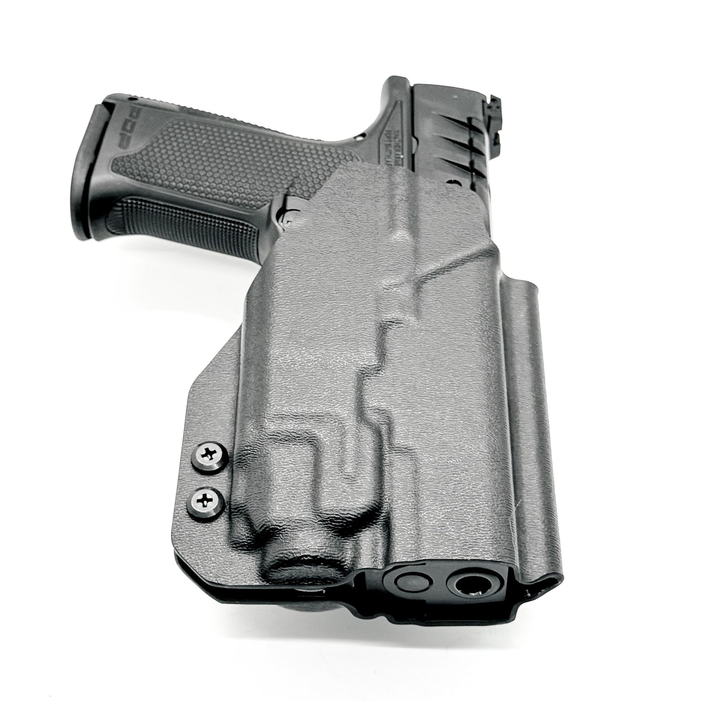 For the best Outside Waistband Taco Style Holster designed to fit the Walther PDP 4" Full-Size pistol with the Streamlight TLR-8 mounted on the firearm, shop Four Brothers Holsters. Cut for red dot sight, full sweat guard, adjustable retention & open muzzle for threaded barrels & compensators. 