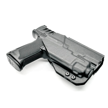 For the best Outside Waistband Taco Style Holster designed to fit the Walther PDP 4" Full-Size pistol with the Streamlight TLR-8 mounted on the firearm, shop Four Brothers Holsters. Cut for red dot sight, full sweat guard, adjustable retention & open muzzle for threaded barrels & compensators. 