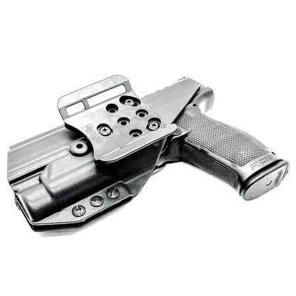 Black OWB holster ftis Walther PDP 4" or 4.5" with TLR-1 HL-X light.