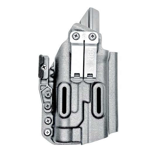 Inside Waistband Holster for the PDP 4.5" with the TLR-1 HL light shown in black with a DCC monoblock and a modwing.