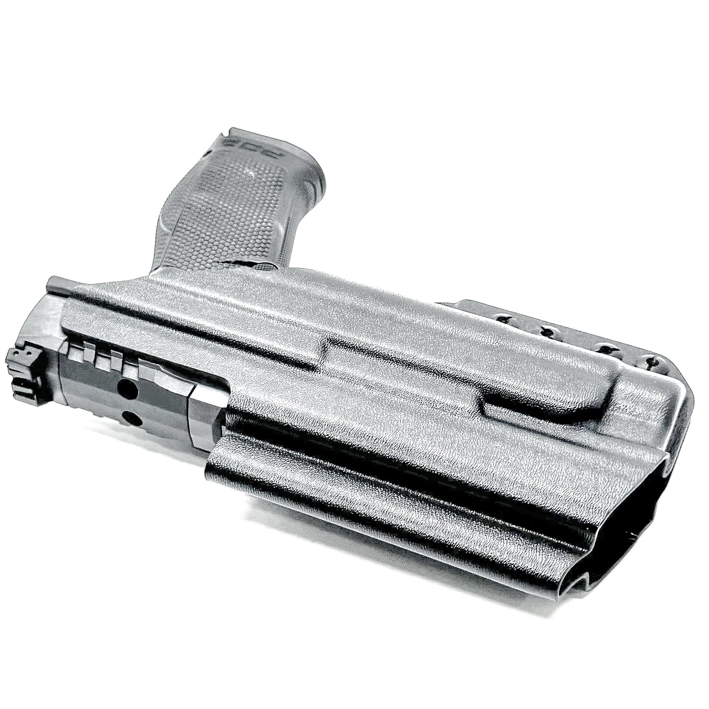 Inside Waistband Holster for the PDP 4.5" with the TLR-1 HL light shown in black with a DCC monoblock and a modwing.