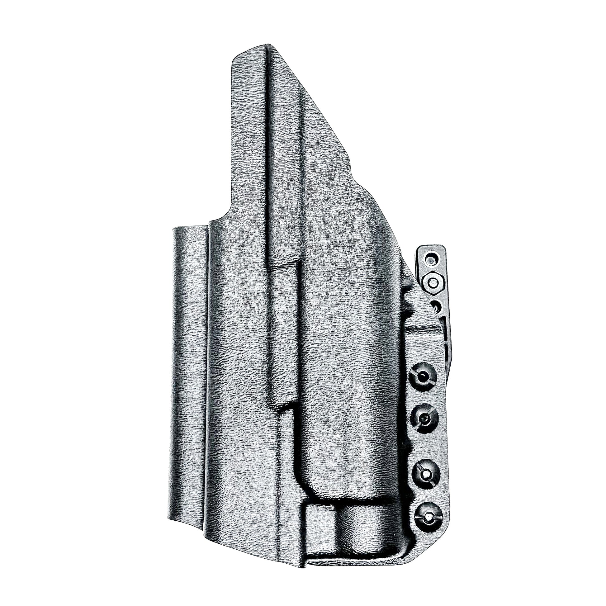 Inside Waistband Holster for the PDP 4.5" with the TLR-1 HL light shown in black with a DCC monoblock and a modwing.