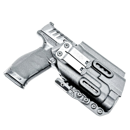 Inside Waistband Holster for the PDP 4.5" with the TLR-1 HL light shown in black with a DCC monoblock and a modwing.