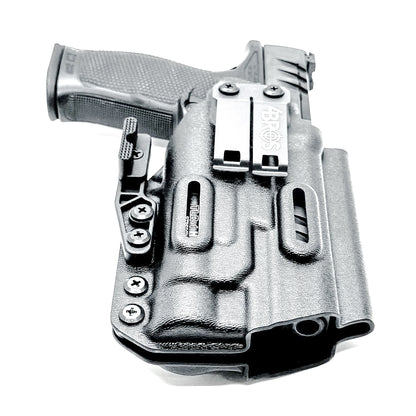 Inside Waistband Holster for the PDP 4.5" with the TLR-1 HL light shown in black with a DCC monoblock and a modwing.