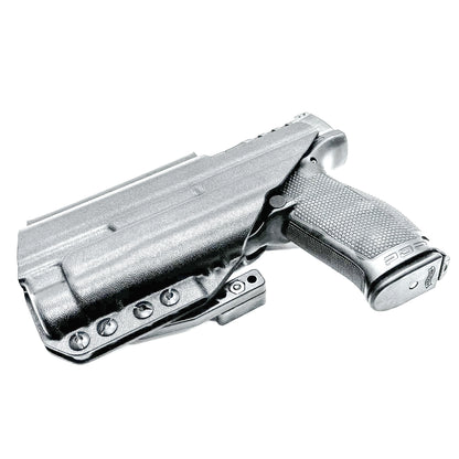 Inside Waistband Holster for the PDP 4.5" with the TLR-1 HL light shown in black with a DCC monoblock and a modwing.