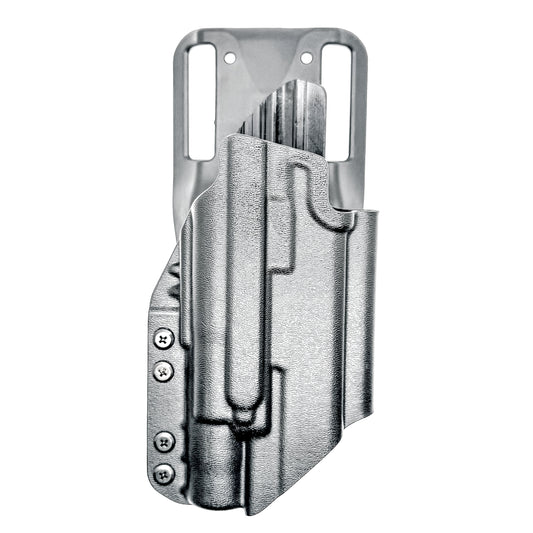 Outside Waistband (OWB) light duty and competition holster for Walther PDP 3.5" and 4” pistols equipped with SureFire X300 weapon light.  Made in USA.