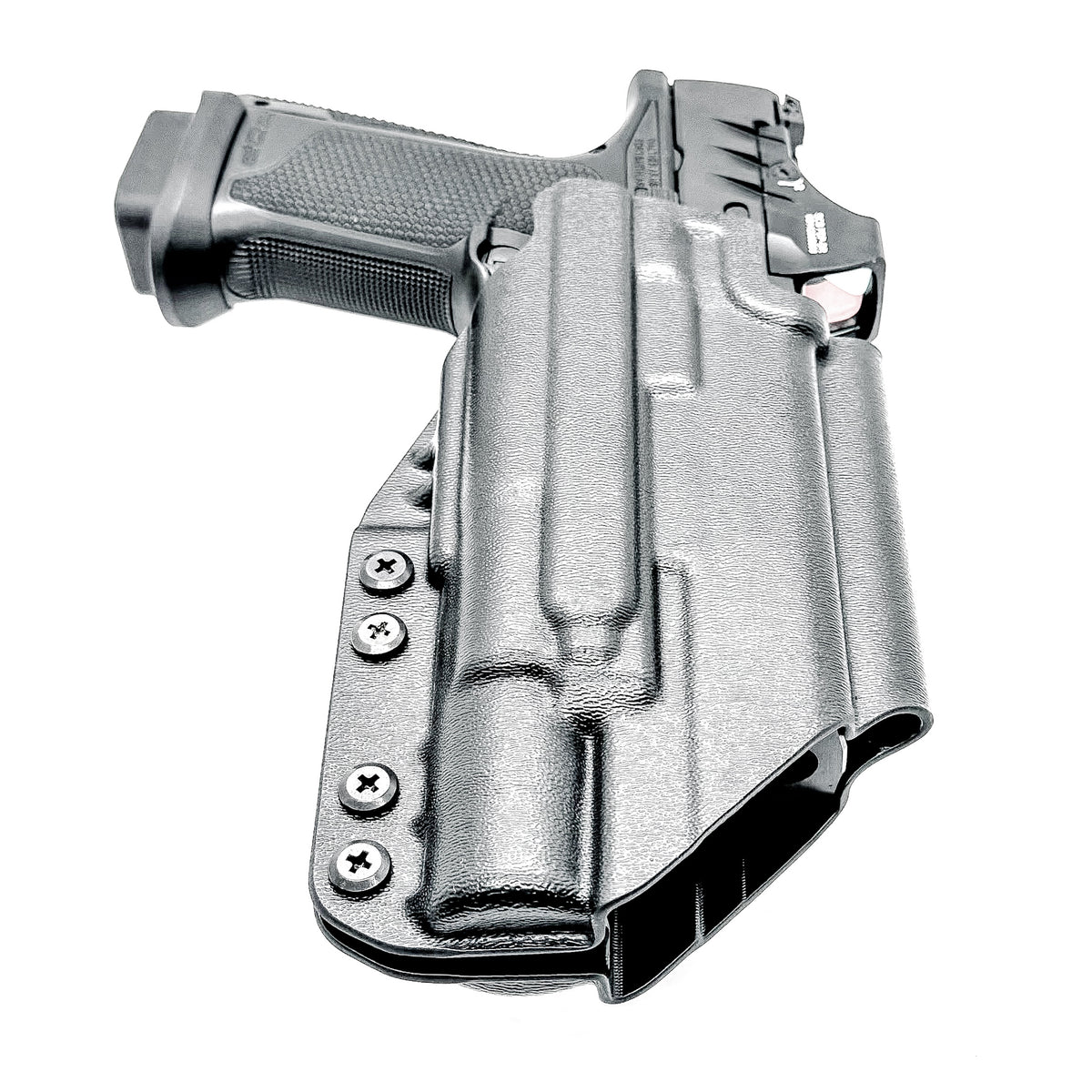 Outside Waistband (OWB) Holster for the Walther PDP 3.5" & 4" pistols equipped with SureFIre X300 weapon light.  Made in the USA.