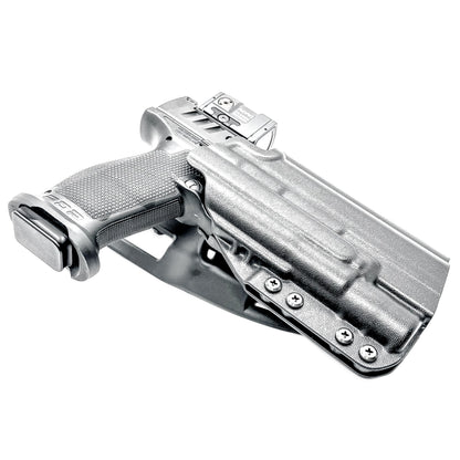Outside Waistband (OWB) light duty and competition holster for Walther PDP 5” and 5.1” pistols equipped with SureFire X300 weapon light. Made in USA.
