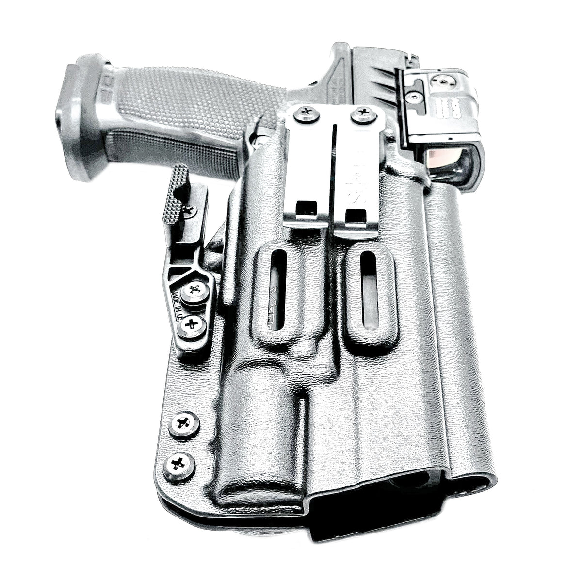 Inside Waistband (IWB) holster for the Walther PDP 5” and 5.1” Full-Size & Pro SD pistols equipped with SureFire X300 weapon light. Made in USA.