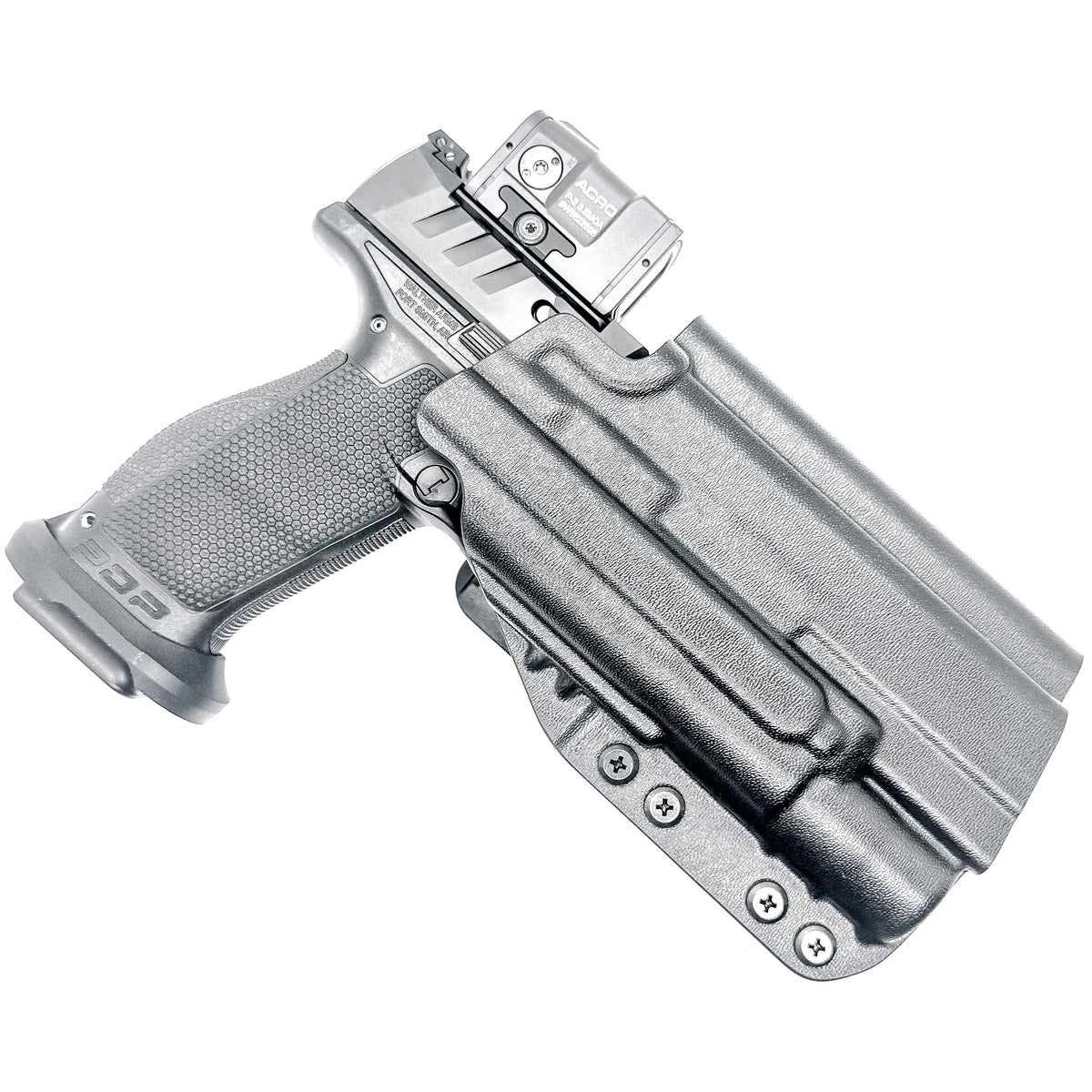Outside Waistband (OWB) Holster for the Walther PDP 5" & 5.1" Full-Size and Pro SD pistols equipped with SureFIre X300 weapon light.  Made in the USA.