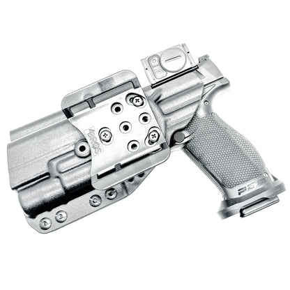 Outside Waistband (OWB) Holster for the Walther PDP 5" & 5.1" Full-Size and Pro SD pistols equipped with SureFIre X300 weapon light.  Made in the USA.