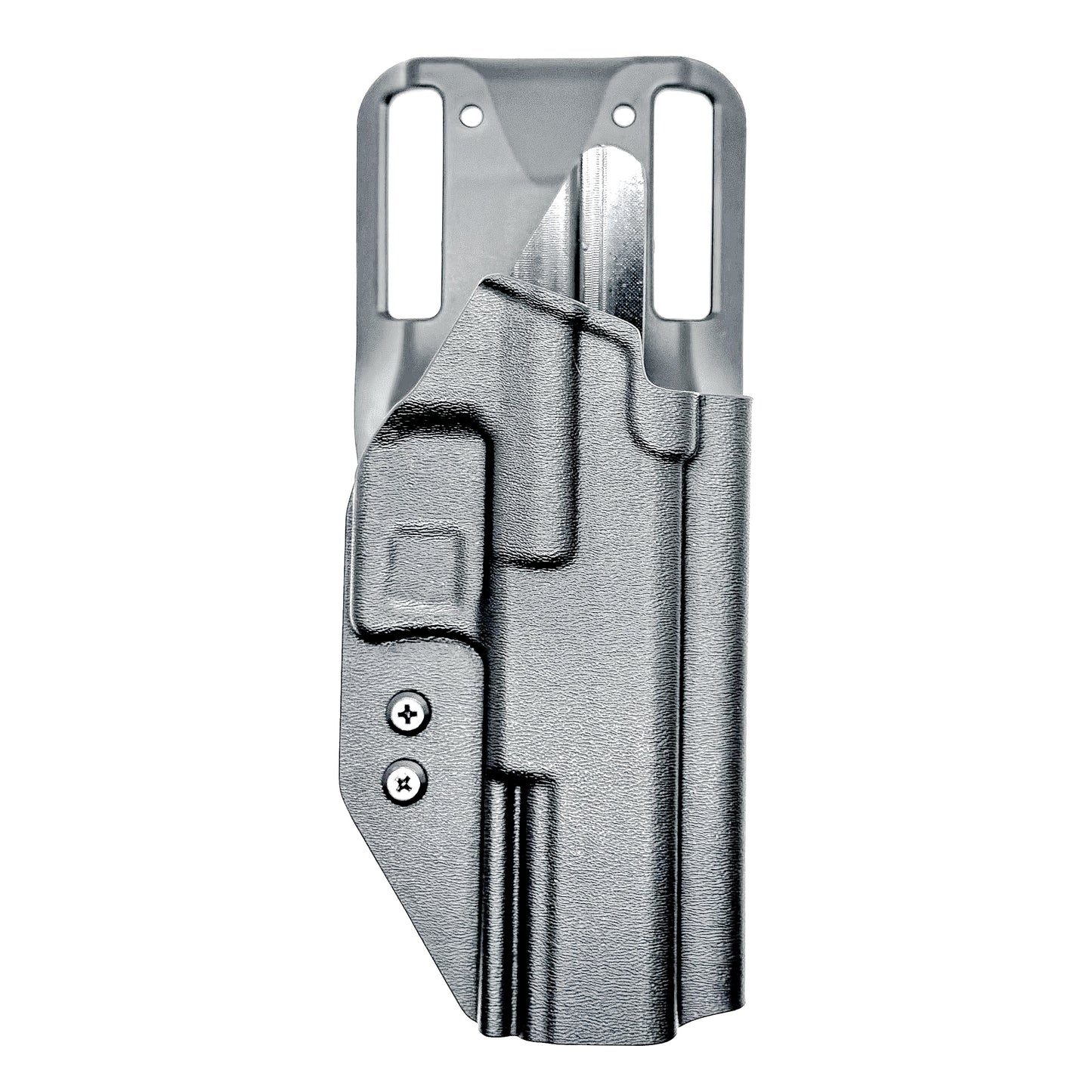 Black OWB Duty and Competition Holster with a Blade-Tech Duty Drop for the Walther PDP 5" pistol.