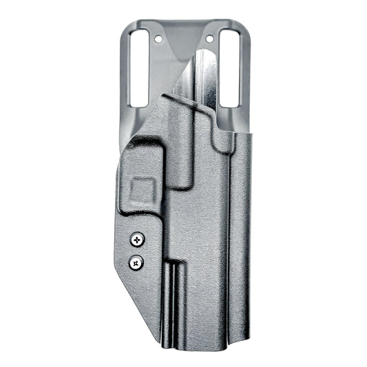 Black OWB Duty and Competition Holster with a Blade-Tech Duty Drop for the Walther PDP 5" pistol.