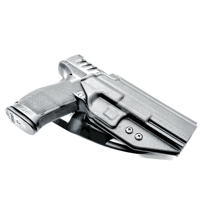 Black OWB Duty and Competition Holster with a Blade-Tech Duty Drop for the Walther PDP 5" pistol.