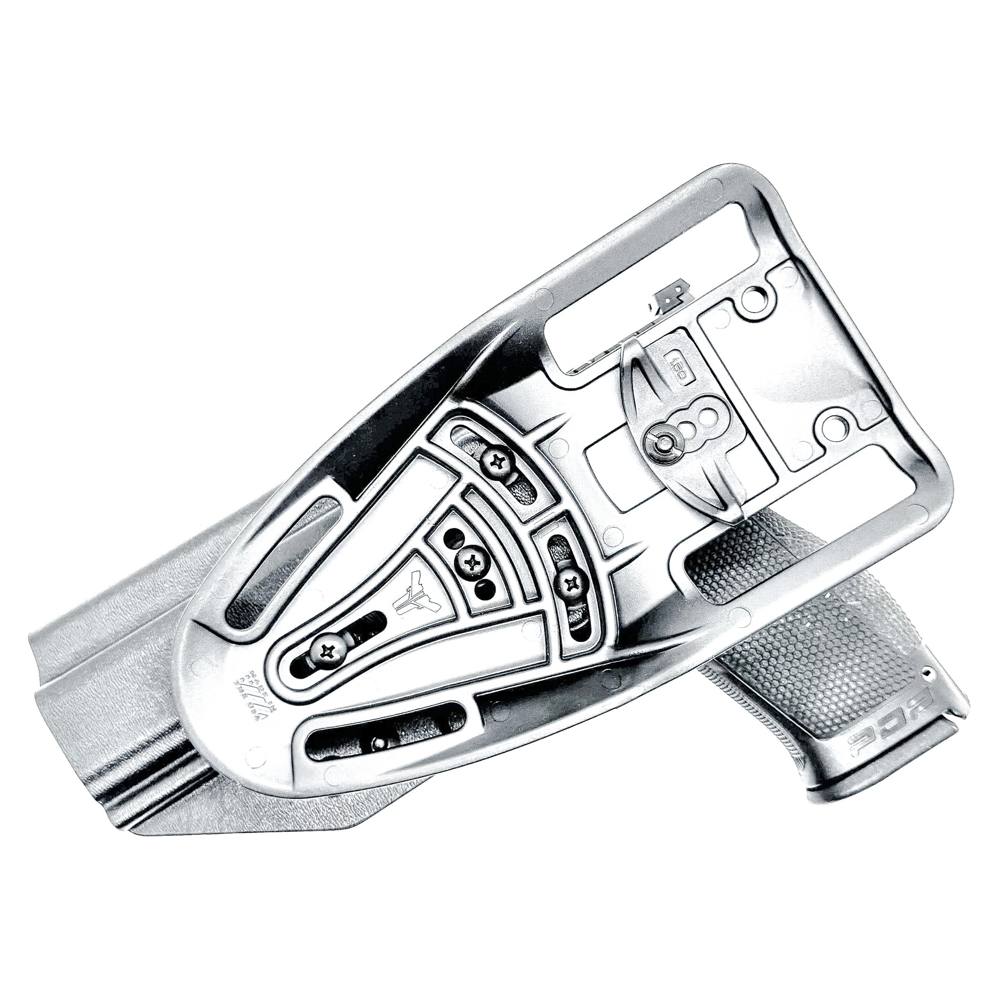 Black OWB Duty and Competition Holster with a Blade-Tech Duty Drop for the Walther PDP 5" pistol.