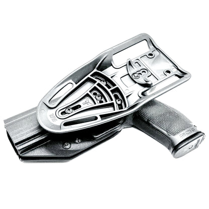 Black OWB Duty and Competition Holster with a Blade-Tech Duty Drop for the Walther PDP 5" pistol.