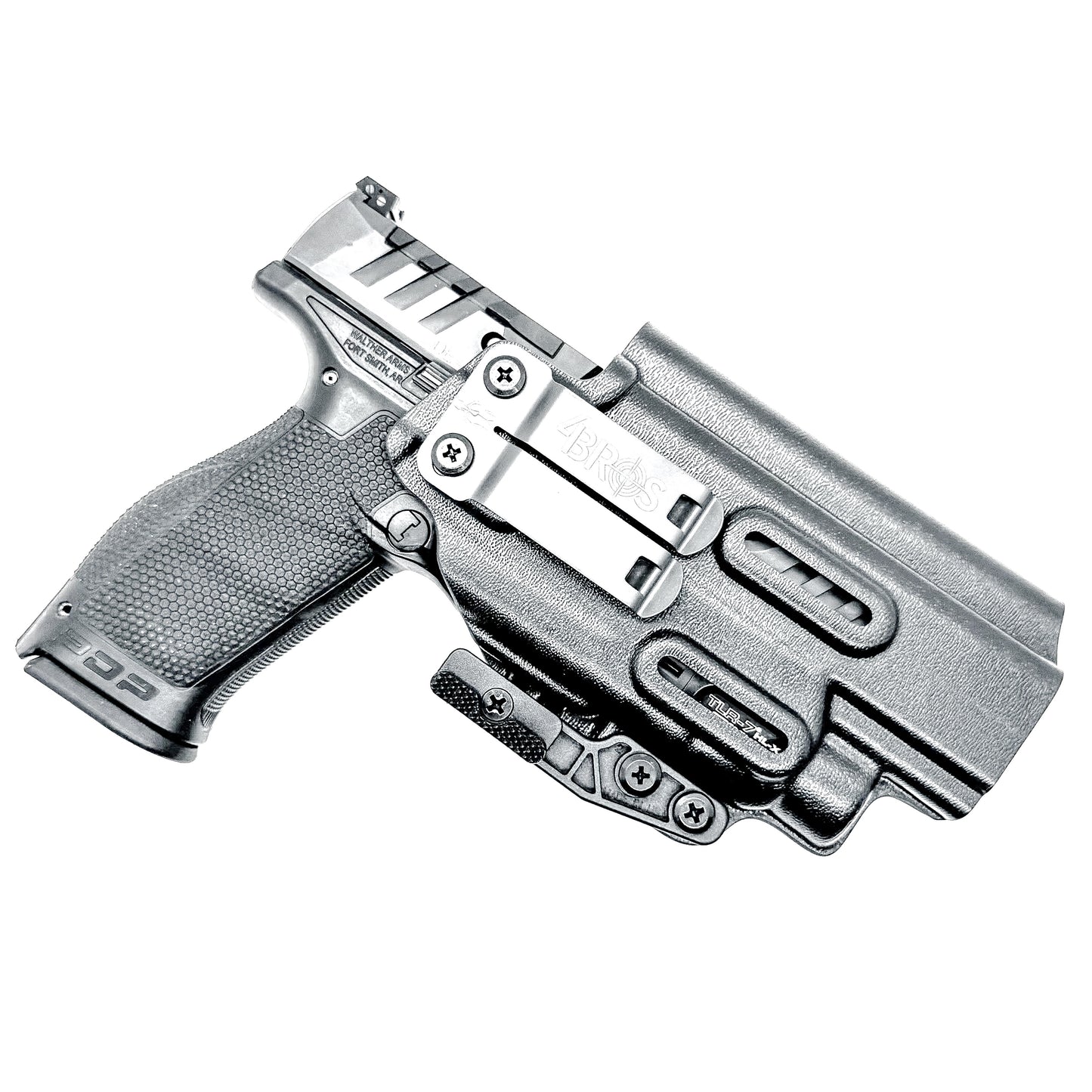 For the best IWB Kydex Inside Waistband Holster for the Walther PDP 5" Full-Size & Compact pistol & Streamlight TLR-7X, A or HL-X, shop Four Brothers Holsters  