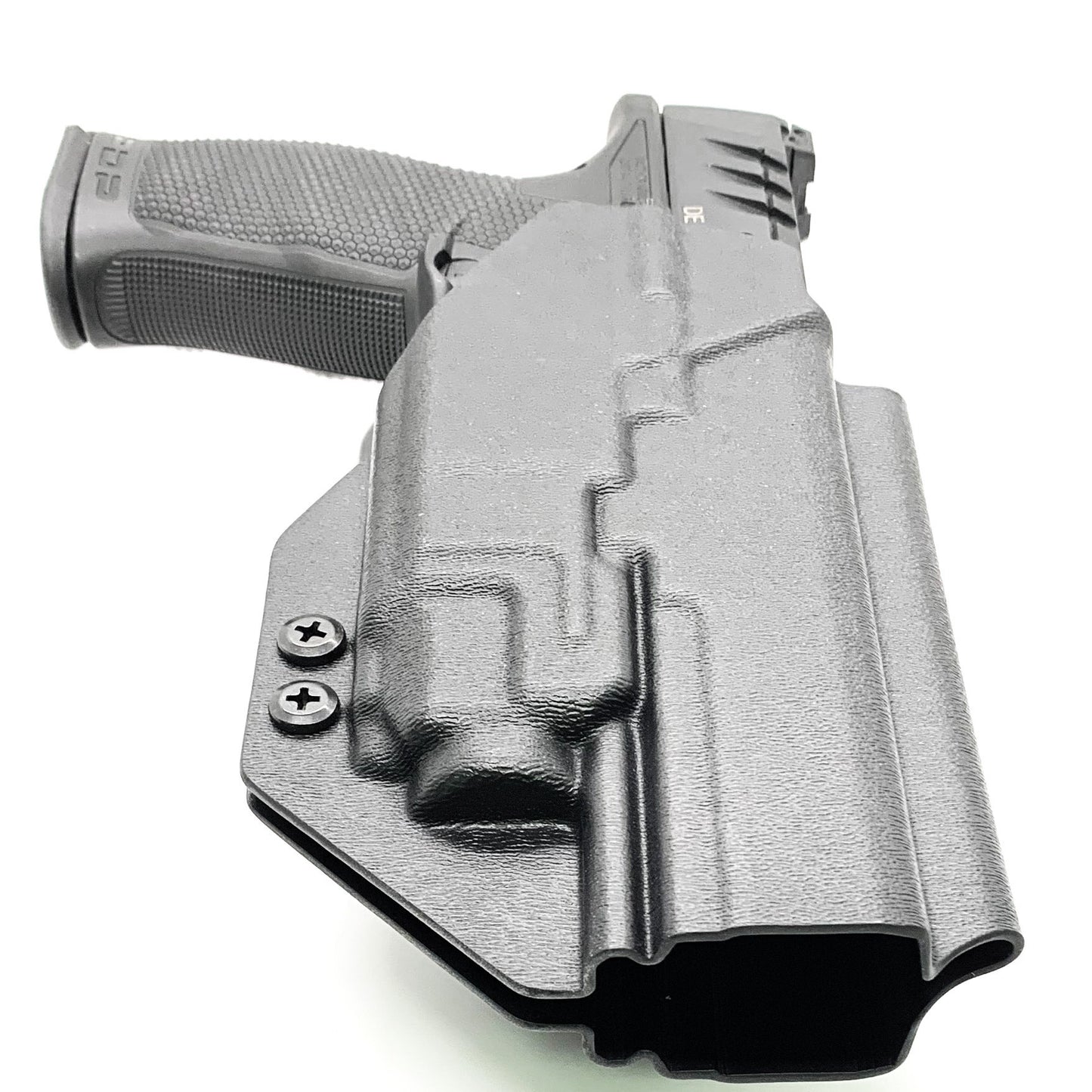 For the best OWB Walther PDP 5" Full-Size, Compact 5", PDP Pro SD 4.5" & 5.1" & Streamlight TLR-8 A Competition Holster, shop Four Brothers Holsters.