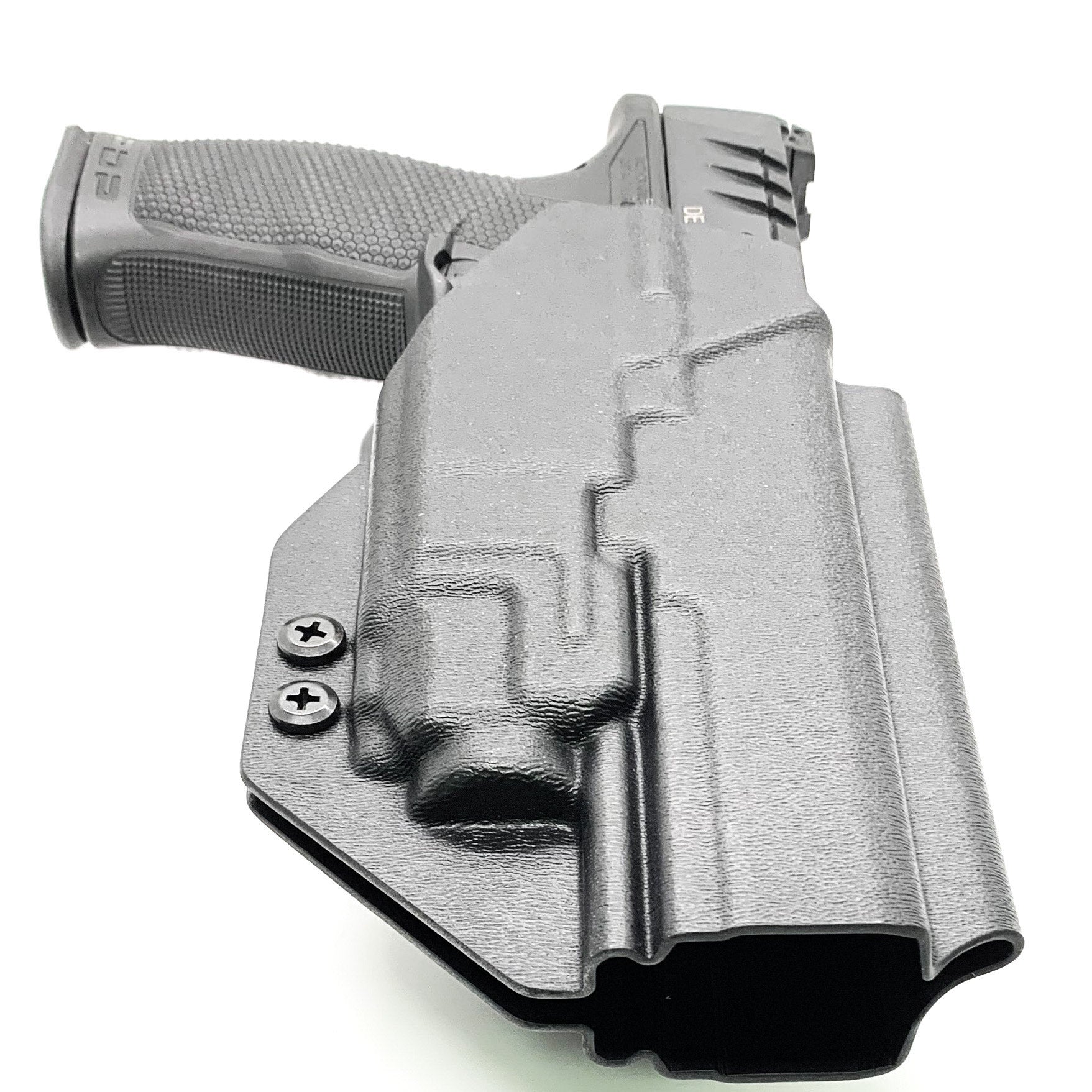 For the best OWB Walther PDP 5" Full-Size, Compact 5", PDP Pro SD 4.5" & 5.1" & Streamlight TLR-8 A Competition Holster, shop Four Brothers Holsters.