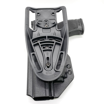 For the best OWB Walther PDP 5" Full-Size, Compact 5", PDP Pro SD 4.5" & 5.1" & Streamlight TLR-8 A Competition Holster, shop Four Brothers Holsters.