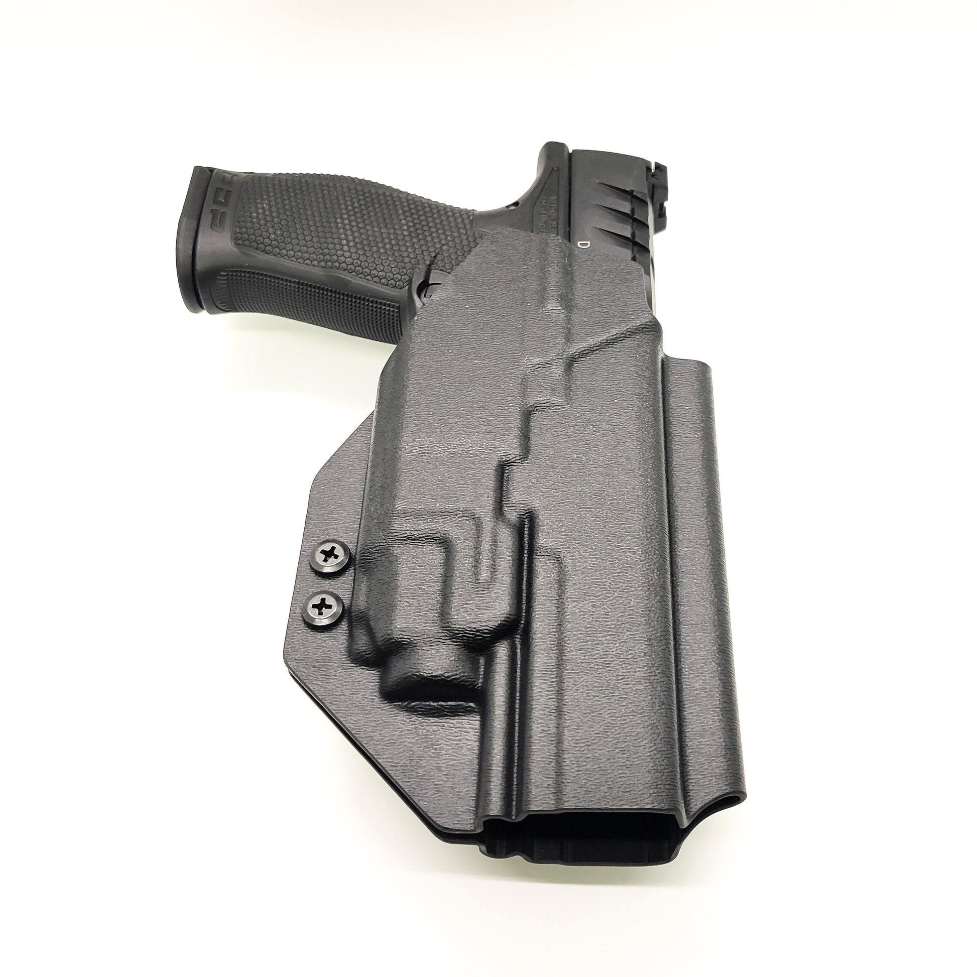 For the best Outside Waistband Taco Style Holster designed to fit the Walther PDP 5" Full-Size pistol with the Streamlight TLR-8 mounted on the firearm, shop Four Brothers Holsters. Cut for red dot sight, full sweat guard, adjustable retention & open muzzle for threaded barrels & compensators.