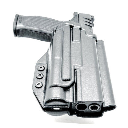 Outside the Waistband holster for the Walther PDP 5" or 5.1" with the Streamlight TLR-1 HL-X, shown in black with the 4BROS 1.5" belt slide.
