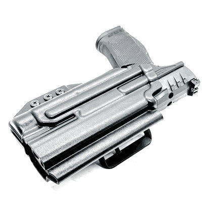 Outside the Waistband holster for the Walther PDP 5" or 5.1" with the Streamlight TLR-1 HL-X, shown in black with the 4BROS 1.5" belt slide.