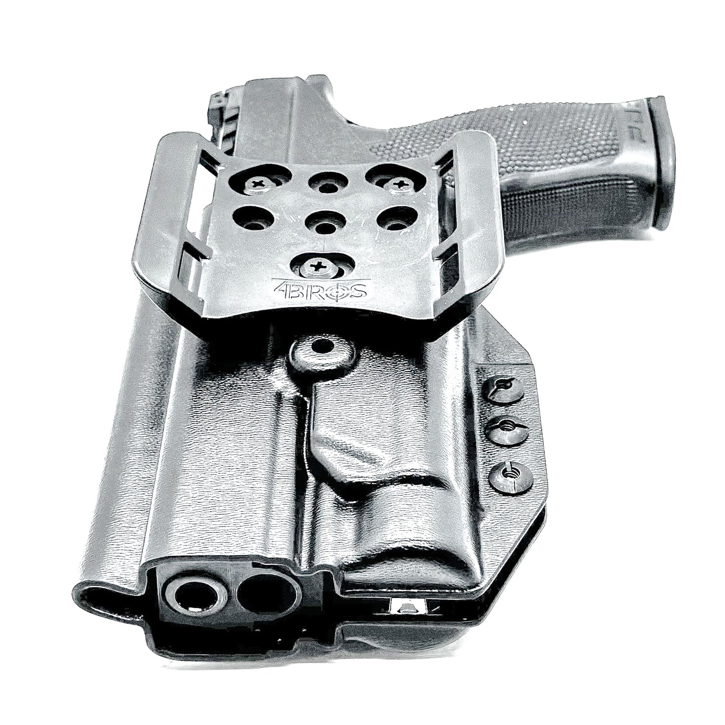 Outside the Waistband holster for the Walther PDP 5" or 5.1" with the Streamlight TLR-1 HL-X, shown in black with the 4BROS 1.5" belt slide.