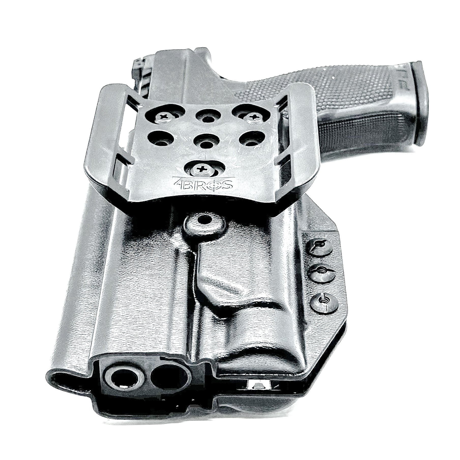 Outside the Waistband holster for the Walther PDP 5" or 5.1" with the Streamlight TLR-1 HL-X, shown in black with the 4BROS 1.5" belt slide.