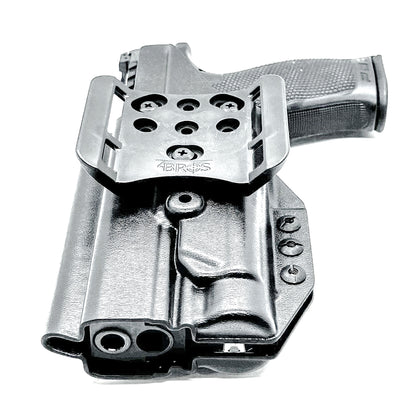 Outside the Waistband holster for the Walther PDP 5" or 5.1" with the Streamlight TLR-1 HL-X, shown in black with the 4BROS 1.5" belt slide.