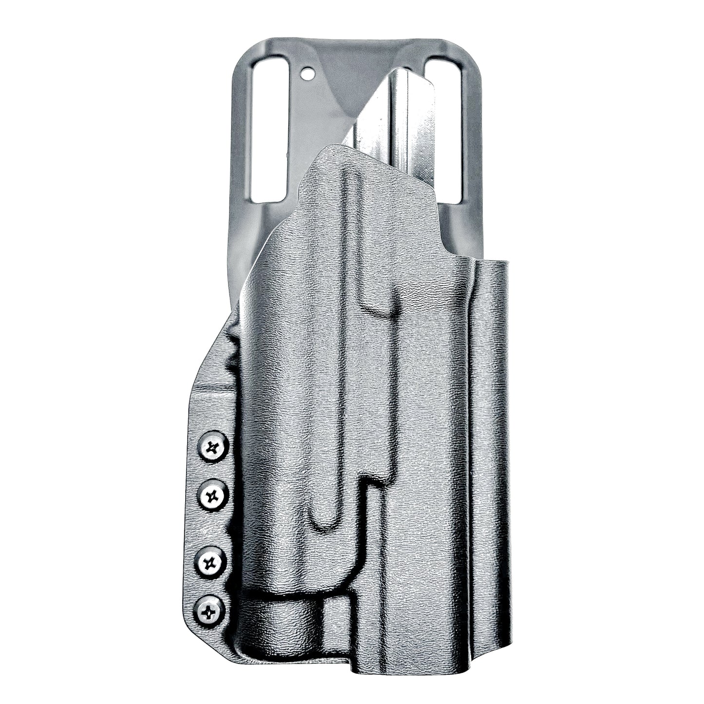 Black Duty & Competition OWB Holster for the Walther PDP 5" and 5.1" with TLR-1 HL light and Duty Drop attachment.