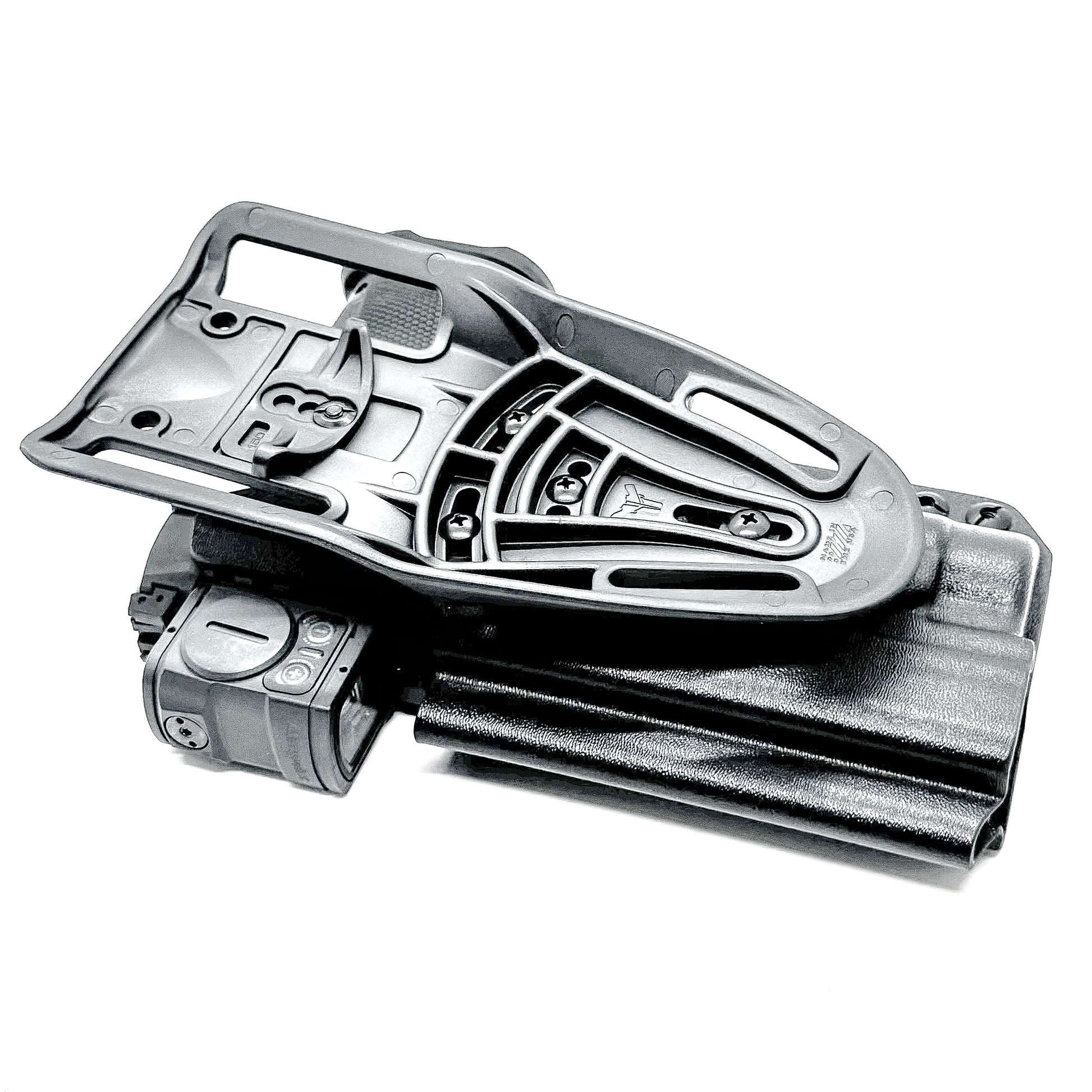Black Duty & Competition OWB Holster for the Walther PDP 5" and 5.1" with TLR-1 HL light and Duty Drop attachment.