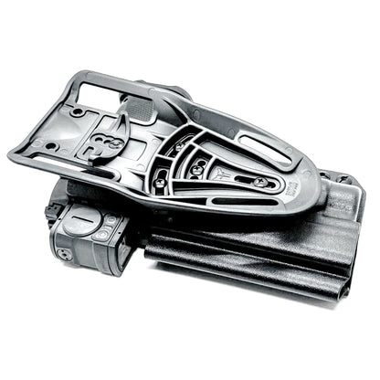 Black Duty & Competition OWB Holster for the Walther PDP 5" and 5.1" with TLR-1 HL light and Duty Drop attachment.