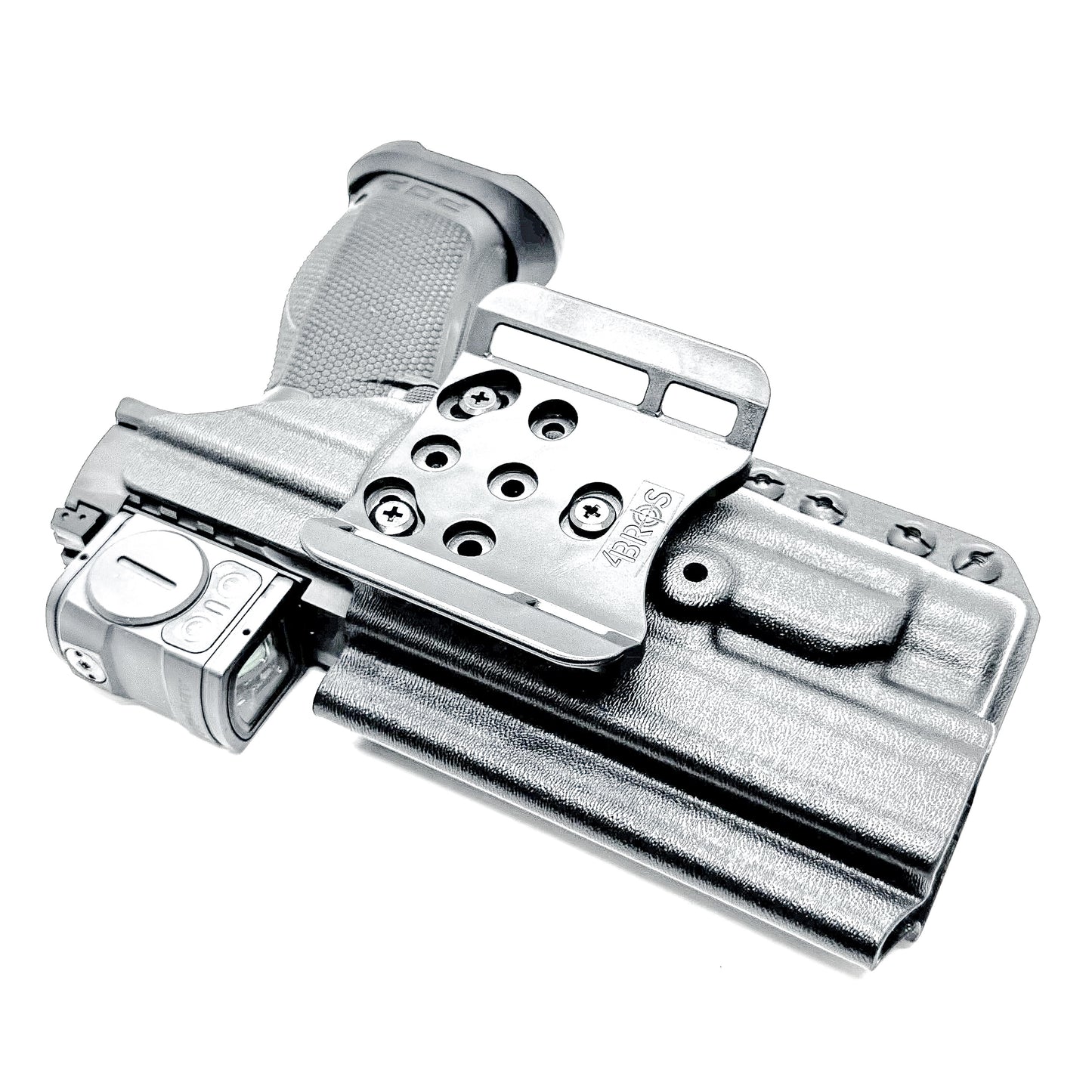 Black Outside Waistband OWB Holster for the Walther PDP 5" and 5.1" with TLR-1 HL light and 4Bros 1.5" Belt Slide.