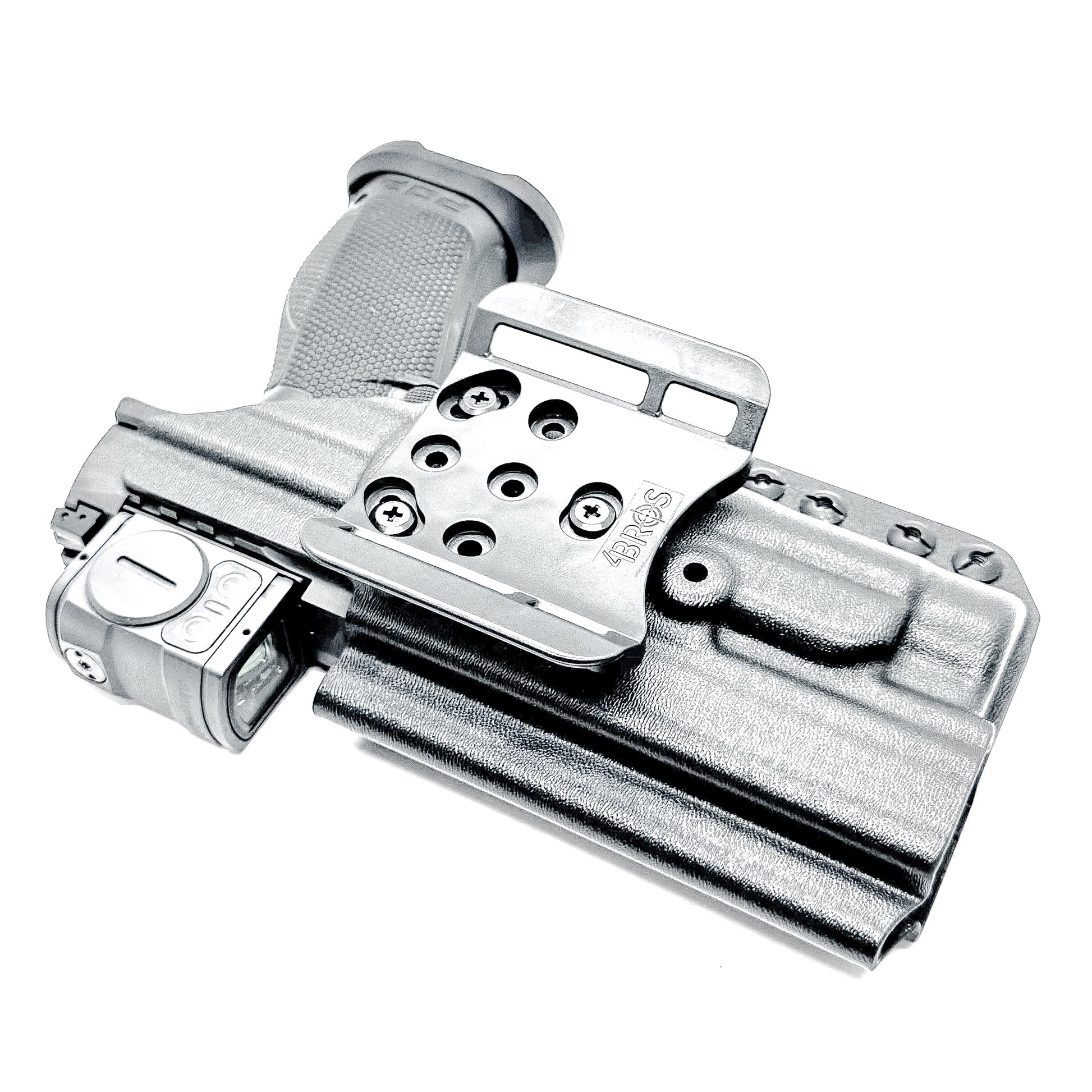 Black Outside Waistband OWB Holster for the Walther PDP 5" and 5.1" with TLR-1 HL light and 4Bros 1.5" Belt Slide.