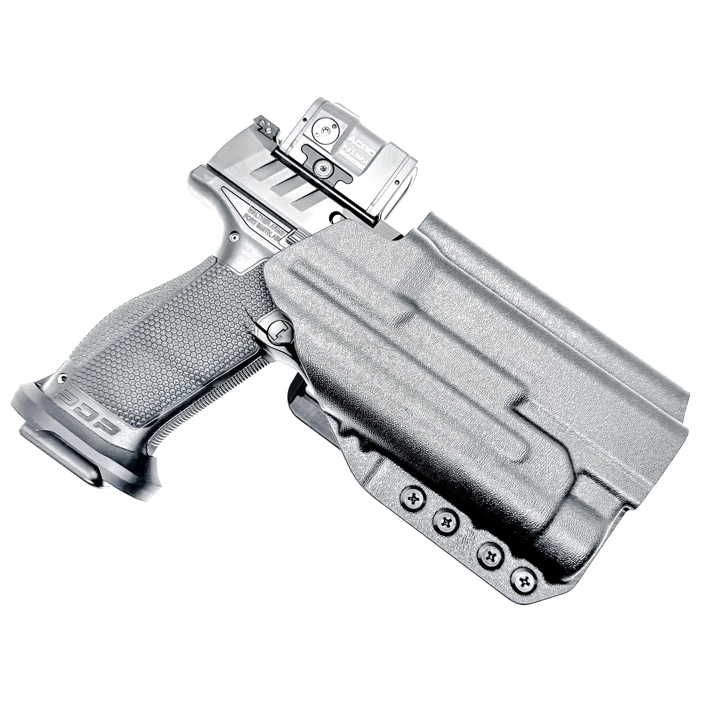 Black Outside Waistband OWB Holster for the Walther PDP 5" and 5.1" with TLR-1 HL light and 4Bros 1.5" Belt Slide.