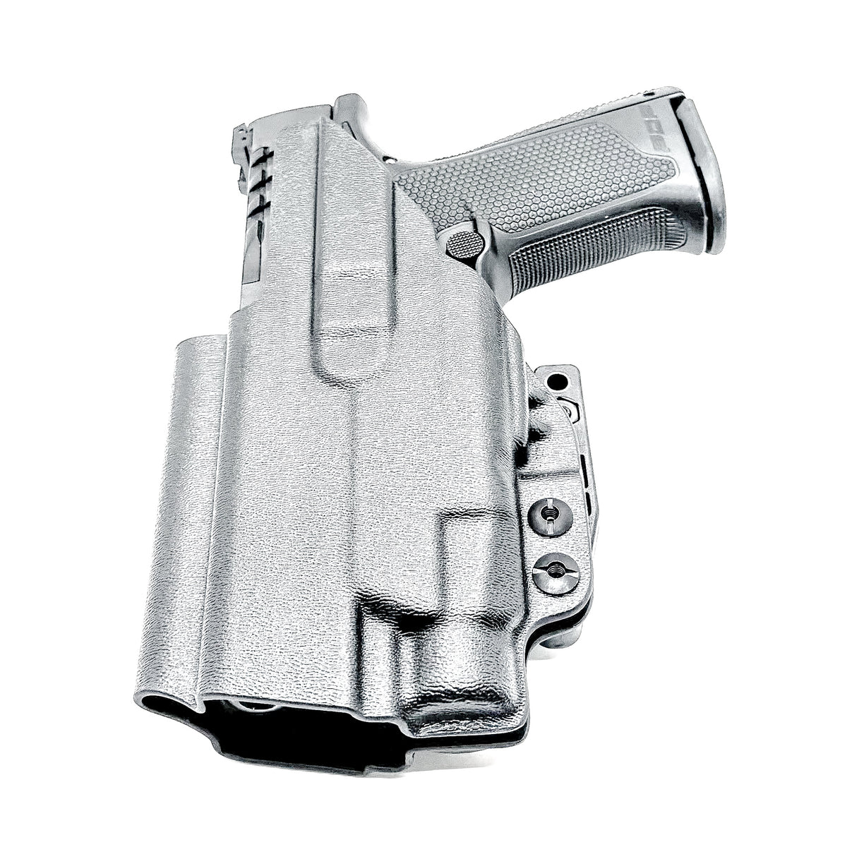 Black IWB Kydex Inside Waistband Holster for the Walther PDP 4" Compact pistol & Streamlight TLR-7 X, A, or HL-X, with a DCC Monoblock and a Modwing.