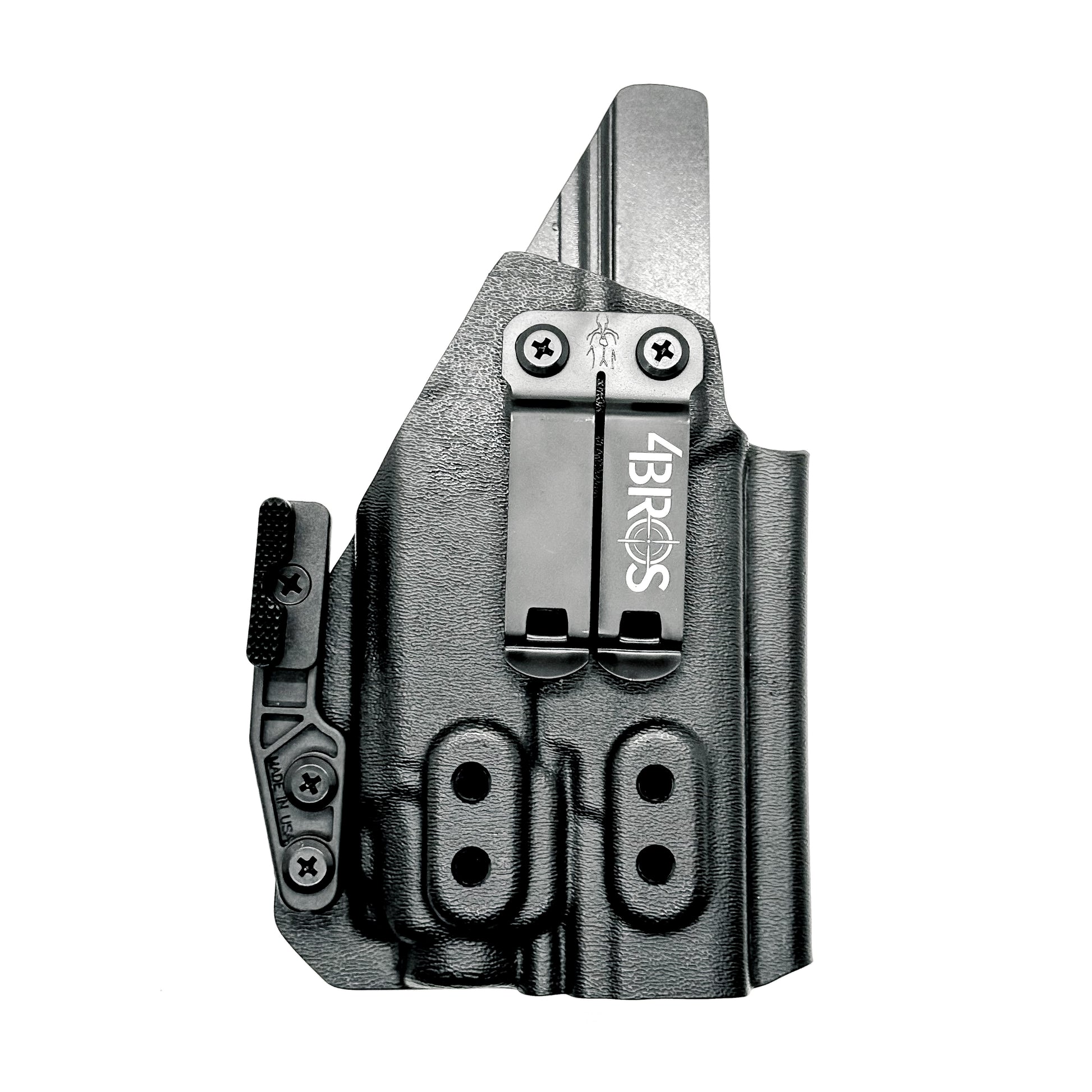 For the best Inside Waistband IWB AIWB Holster for the Walther PDP Compact 4" pistol with Streamlight TLR-8 weapon-mounted light shop Four Brothers Holsters. 