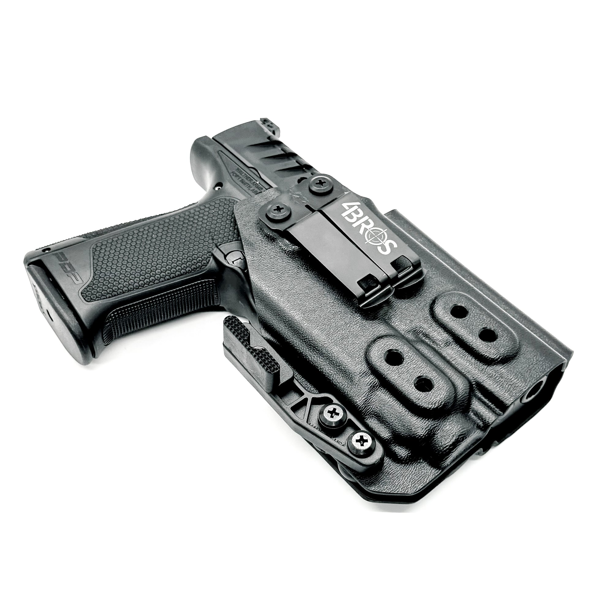 For the best Inside Waistband IWB AIWB Holster for the Walther PDP Compact 4" pistol with Streamlight TLR-8 weapon-mounted light shop Four Brothers Holsters. 