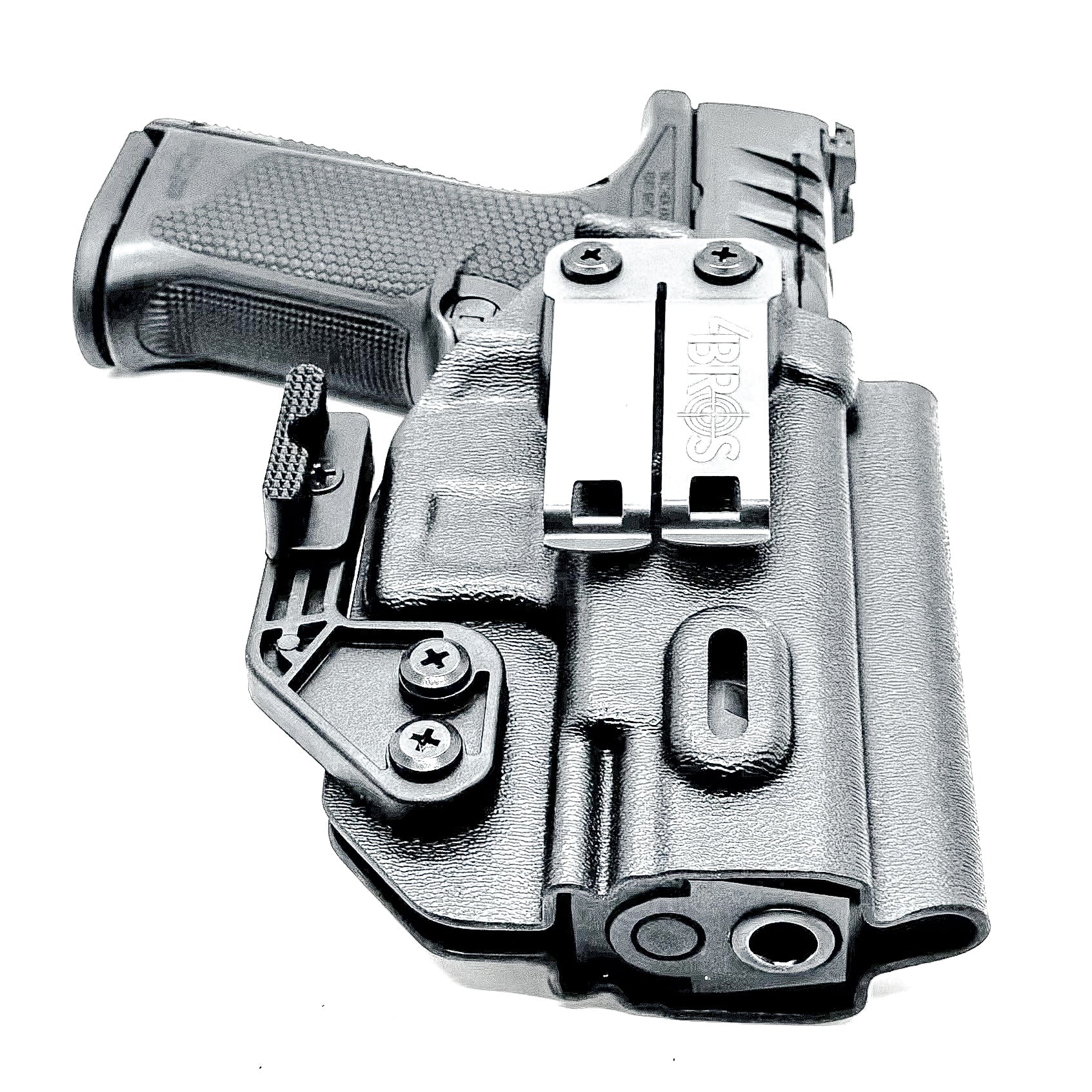 Black Inside Waistband IWB holster for the Walther PDP F Series 4" & 3.5" pistol with DCC Monoblock and a modwing.