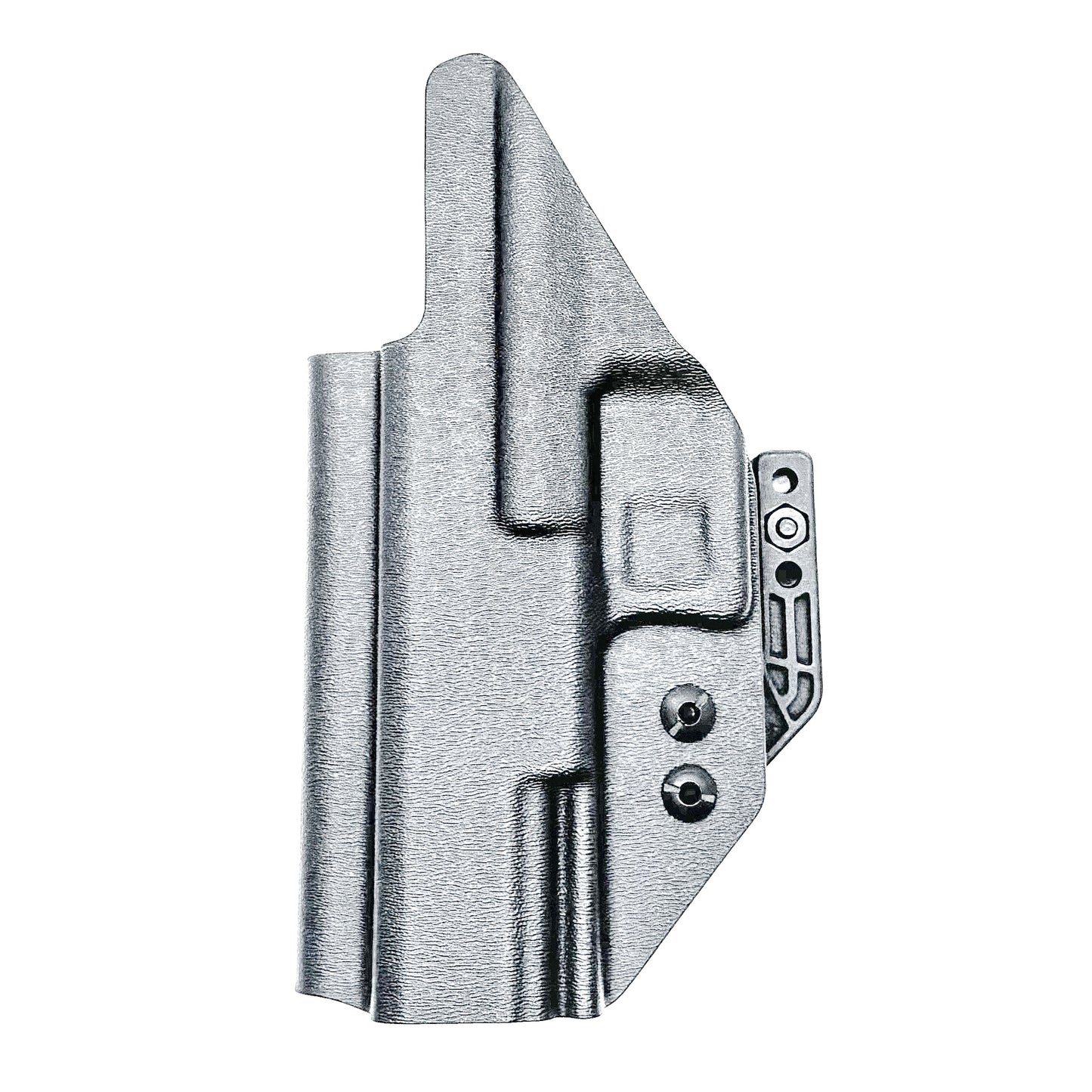 Black Inside Waistband IWB holster for the Walther PDP Full Size 4.5" pistol with DCC Monoblock and a modwing.