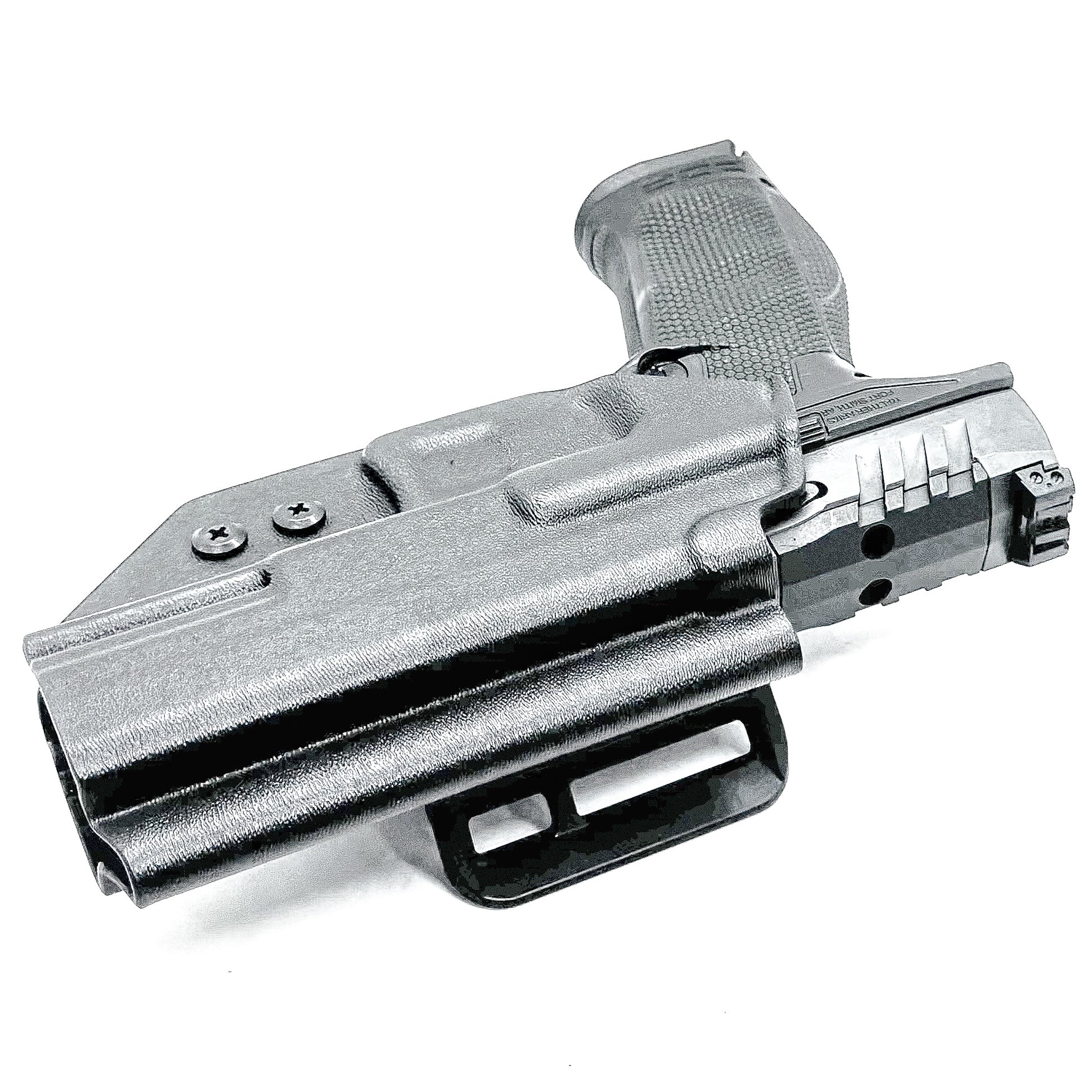 Outside the Waistband OWB holster for the Walther PDP Full Size 4.5" pistol in Black with the 4BROS 1.5" Belt Slide.