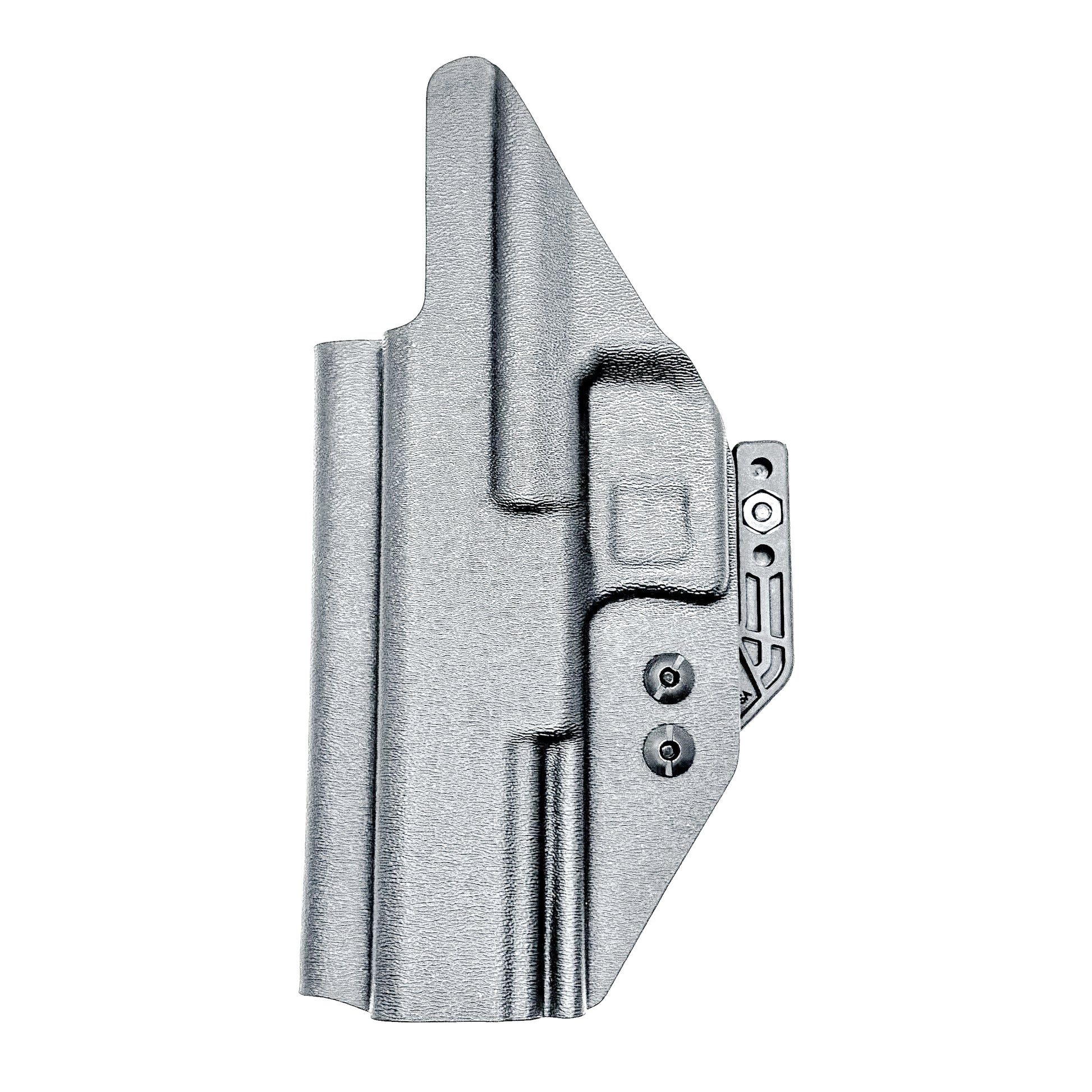 Black Inside Waistband IWB holster for the Walther PDP Full Size 5" pistol with DCC Monoblock and a modwing.