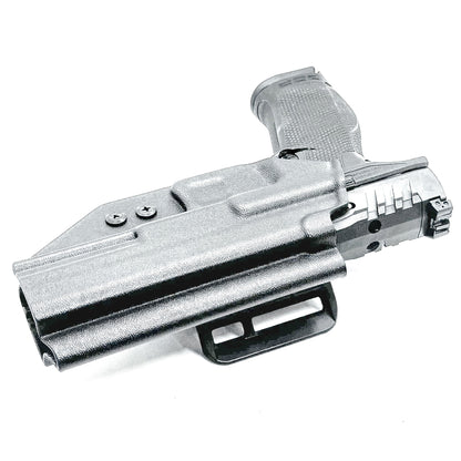 Outside the Waistband OWB holster for the Walther PDP Full Size 5" pistol in Black with the 4BROS 1.5" Belt Slide.